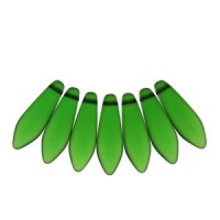 Czech Glass Daggers Perlen 5x16mm Chrysolite matted 50050-84110